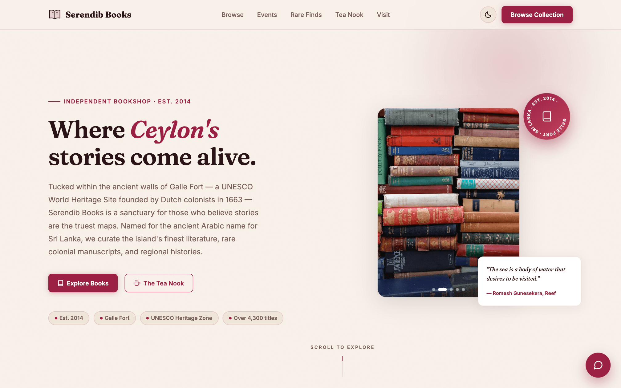 Serendib Books on desktop