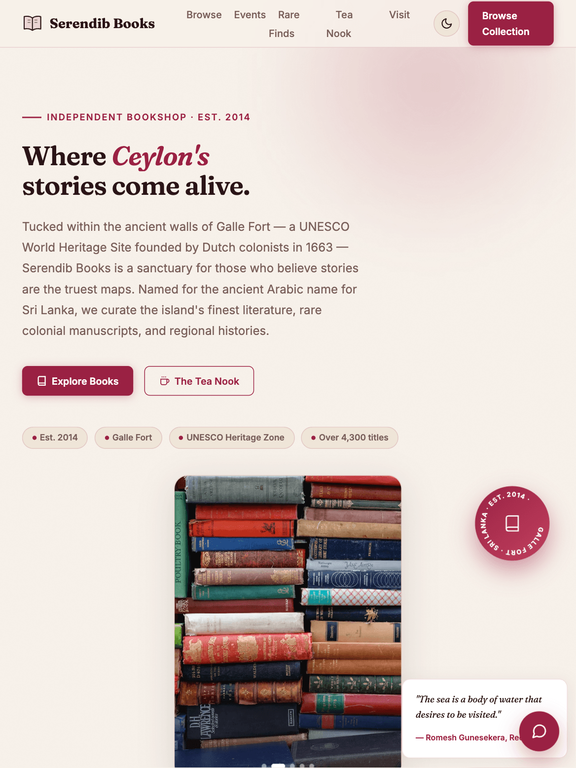 Serendib Books on tablet